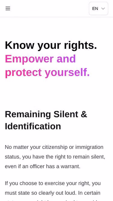 Screenshot of myrights.help