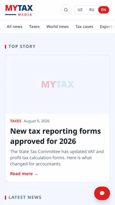 Screenshot of mytax.uz