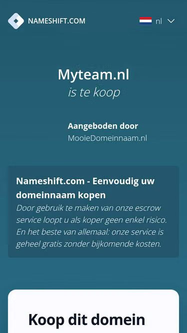 Screenshot of myteam.nl
