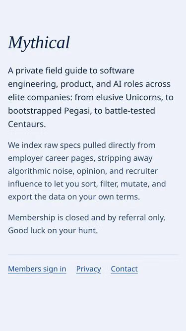 Screenshot of mythical.jobs