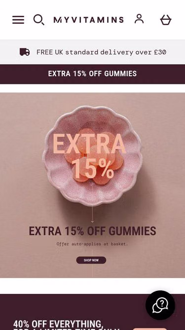 Screenshot of myvitamins.co.uk