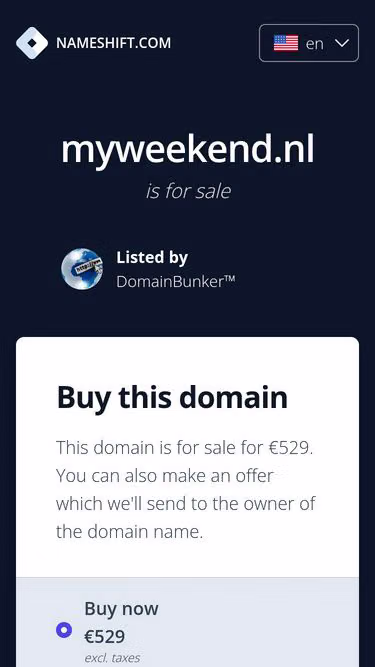 Screenshot of myweekend.nl