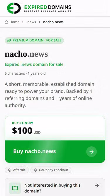Screenshot of nacho.news
