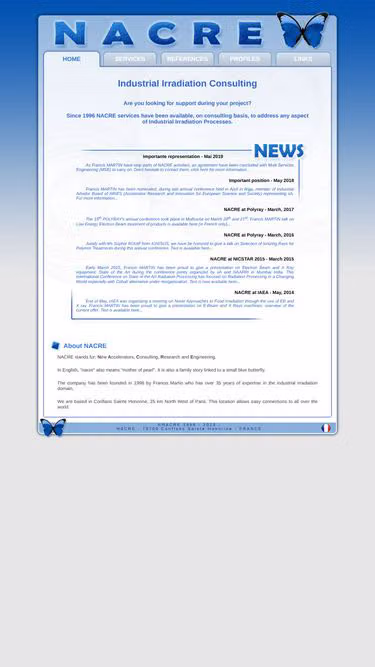 Screenshot of nacre.fr