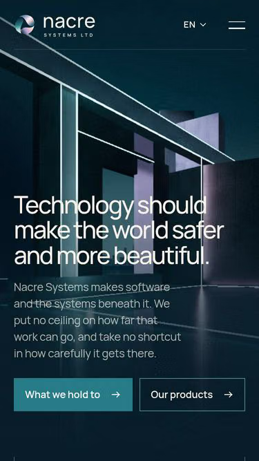 Screenshot of nacre.systems