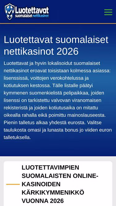 Screenshot of naima.fi