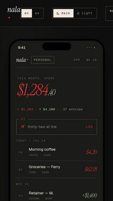 Screenshot of nala.finance