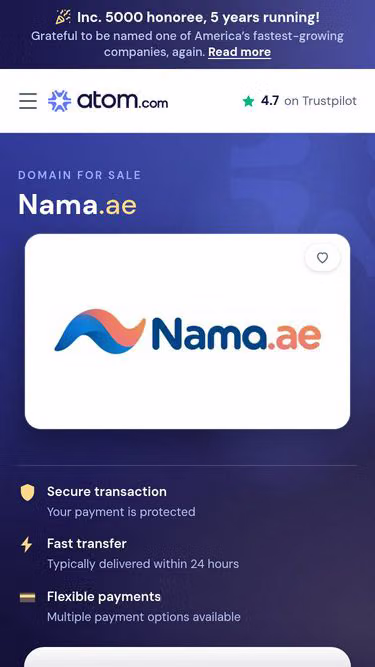 Screenshot of nama.ae