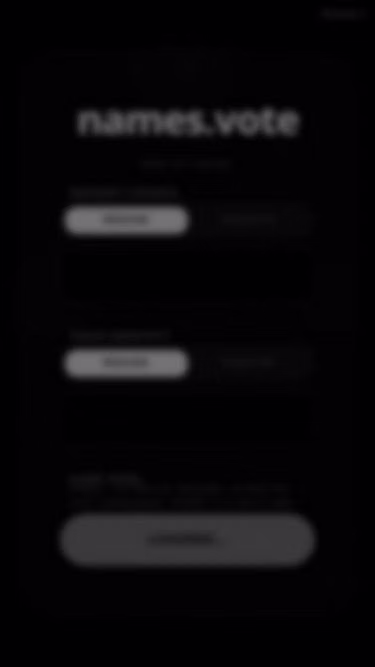 Screenshot of names.vote