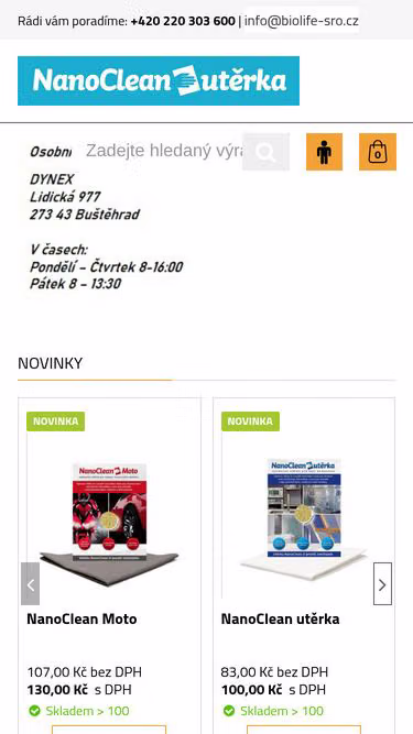 Screenshot of nanoclean.cz