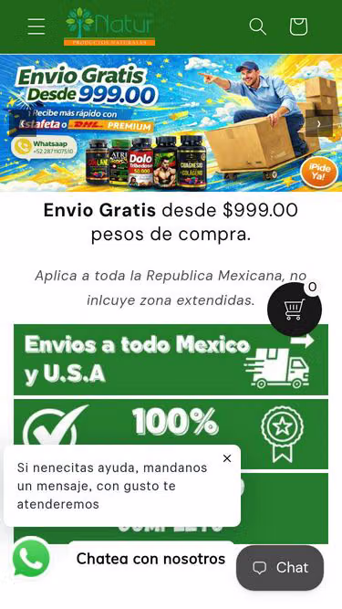 Screenshot of natur.com.mx