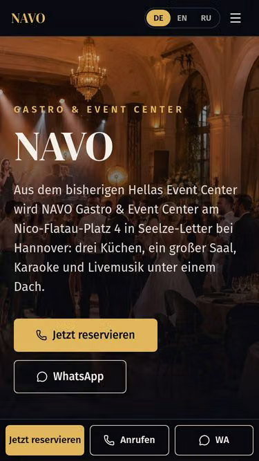 Screenshot of navo.events