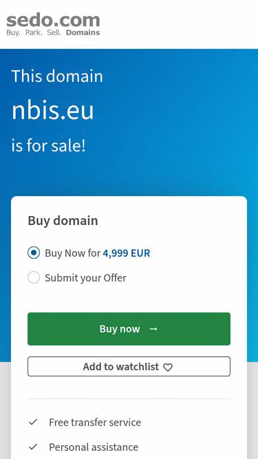 Screenshot of nbis.eu