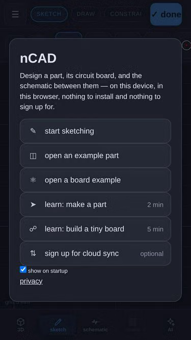 Screenshot of ncad.io
