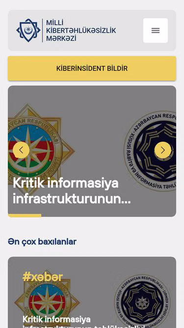 Screenshot of ncsc.gov.az