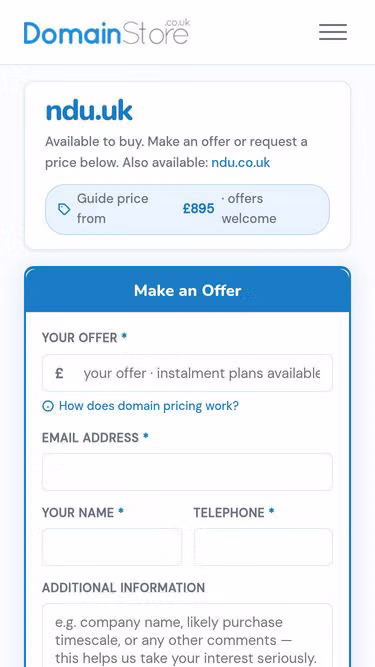 Screenshot of ndu.uk