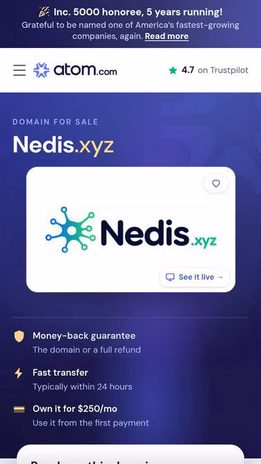 Screenshot of nedis.xyz