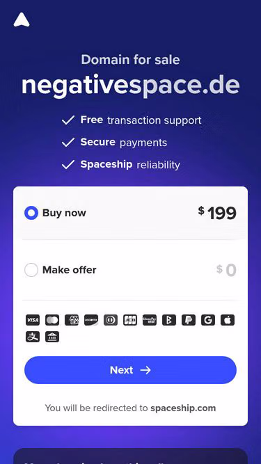 Screenshot of negativespace.de