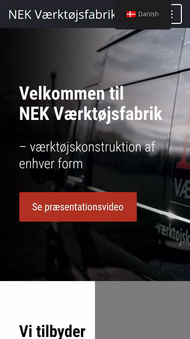 Screenshot of nek.dk