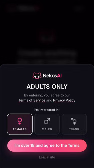 Screenshot of nekos.ai