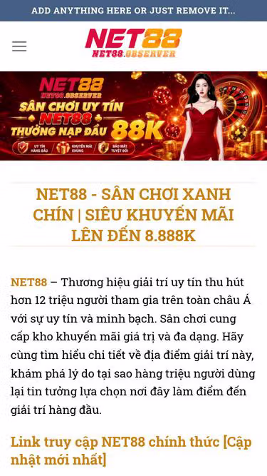 Screenshot of net88.observer