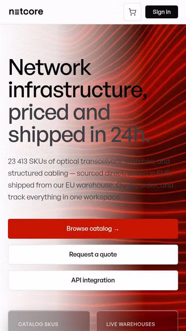 Screenshot of netcore.rs