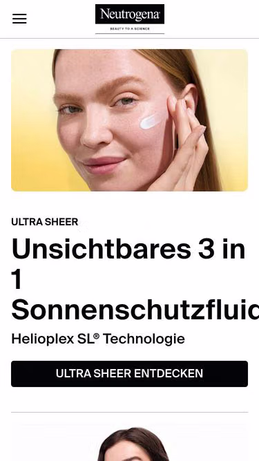 Screenshot of neutrogena.de