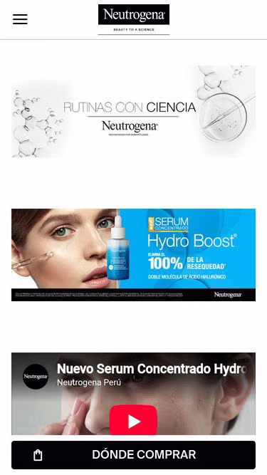 Screenshot of neutrogena.pe