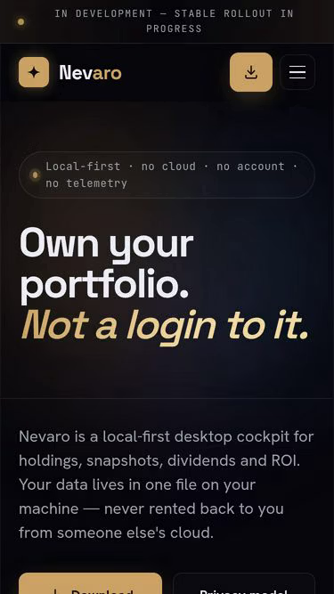 Screenshot of nevaro.app