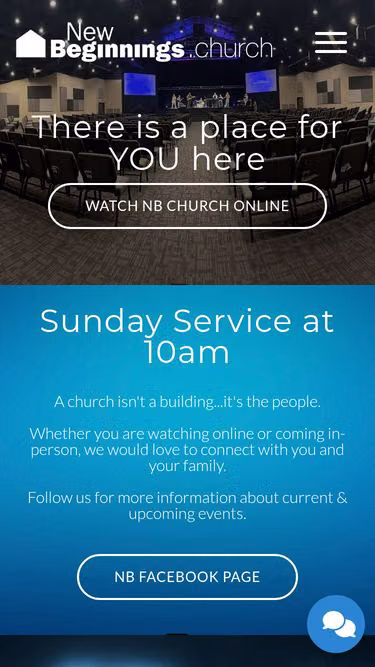 Screenshot of newbeginnings.church
