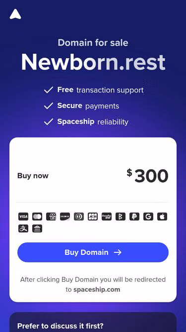 Screenshot of newborn.rest
