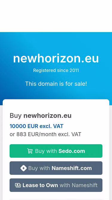 Screenshot of newhorizon.eu