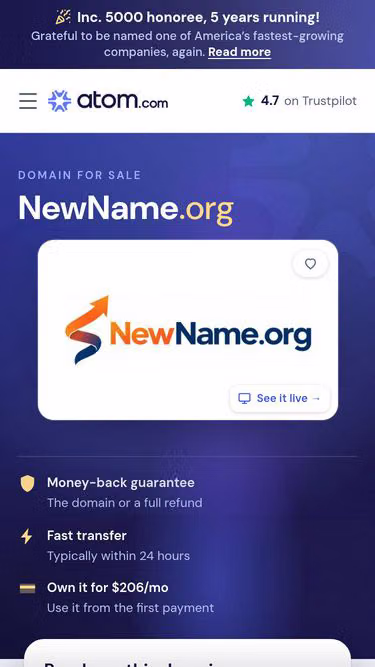 Screenshot of newname.org