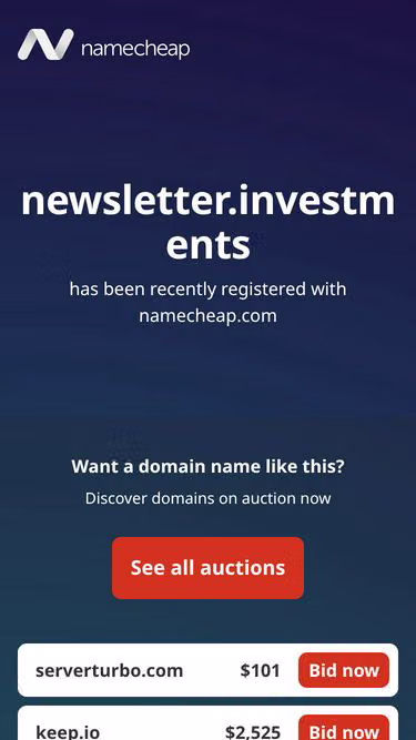 Screenshot of newsletter.investments