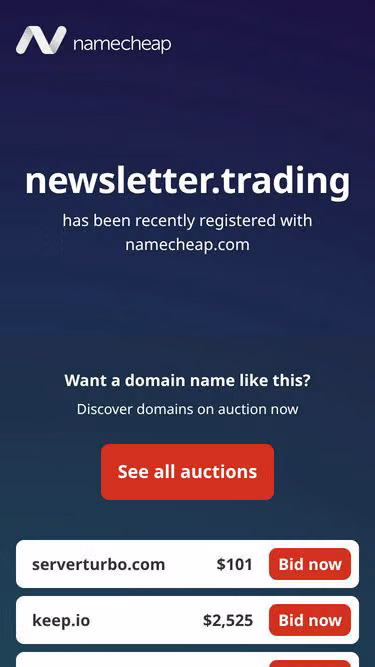 Screenshot of newsletter.trading