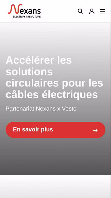 Screenshot of nexans.fr