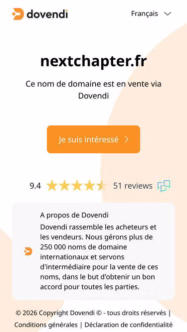 Screenshot of nextchapter.fr