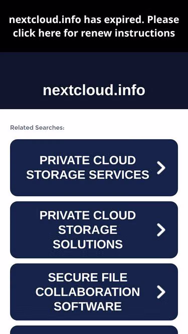 Screenshot of nextcloud.info