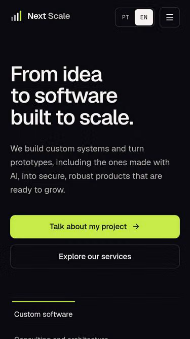 Screenshot of nextscale.dev