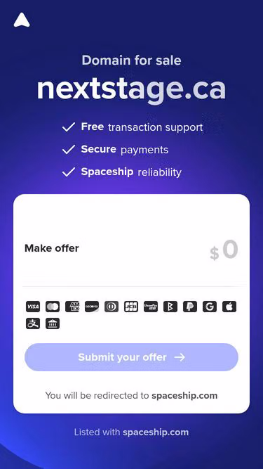 Screenshot of nextstage.ca