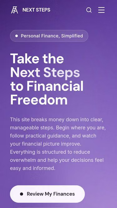 Screenshot of nextsteps.finance