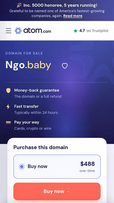 Screenshot of ngo.baby