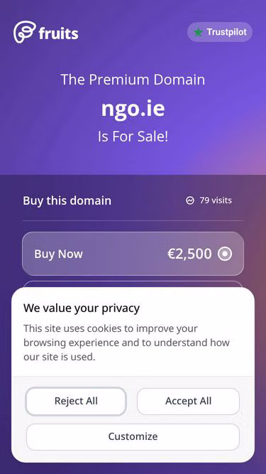 Screenshot of ngo.ie