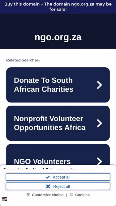 Screenshot of ngo.org.za