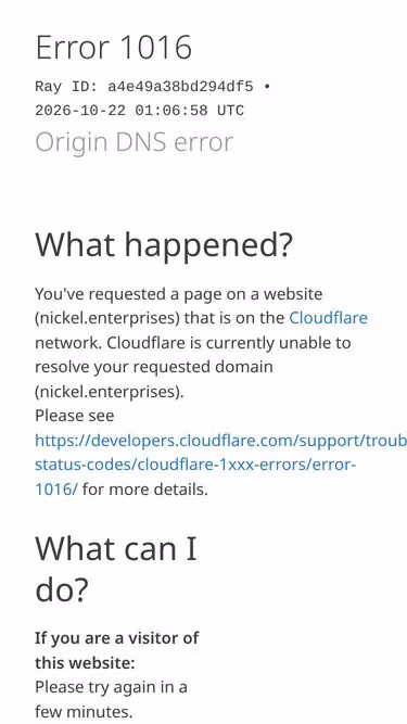 Screenshot of nickel.enterprises