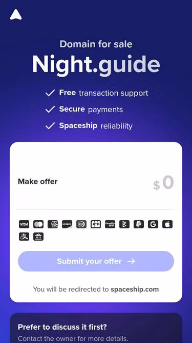 Screenshot of night.guide
