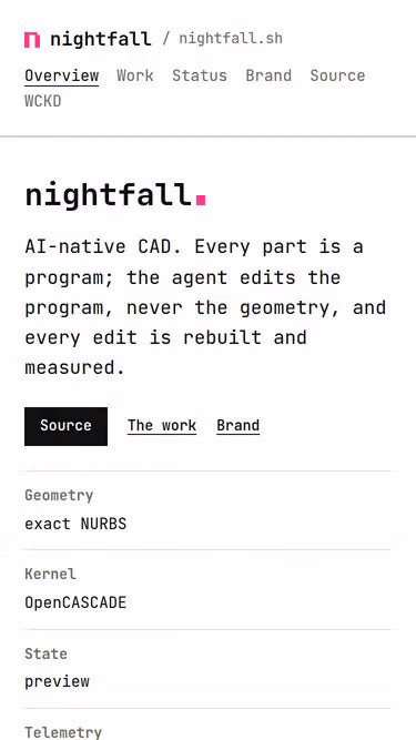 Screenshot of nightfall.sh