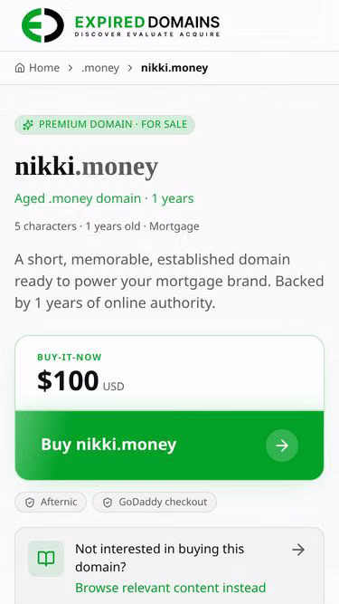 Screenshot of nikki.money