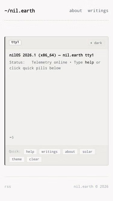 Screenshot of nil.earth