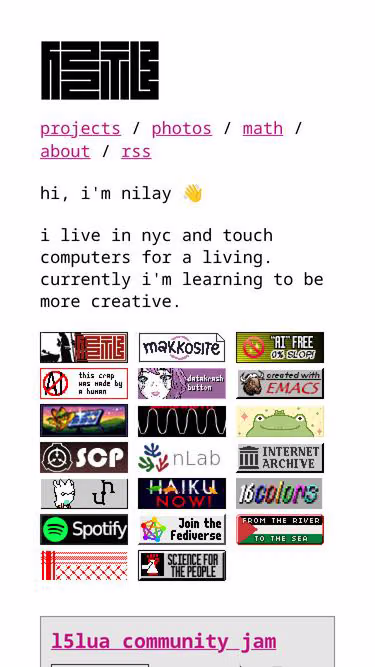 Screenshot of nilay.ink